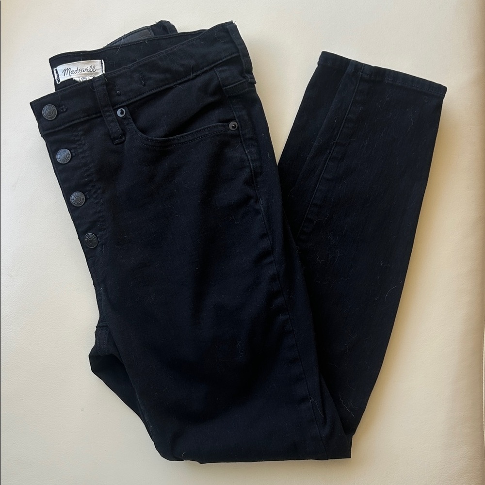 Madewell High-Rise Black Button-Fly Skinny Jeans